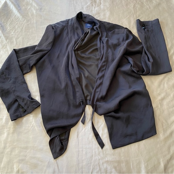 Black Soft Jacket with Tie Front - Picture 3 of 5